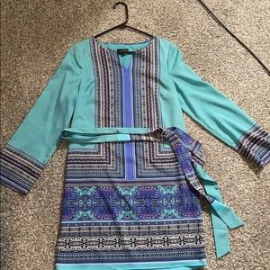 Blue patterned tunic dress